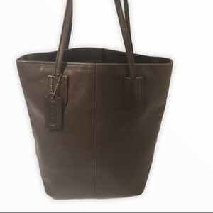 Coach vintage brown leather lunch mini tote bag